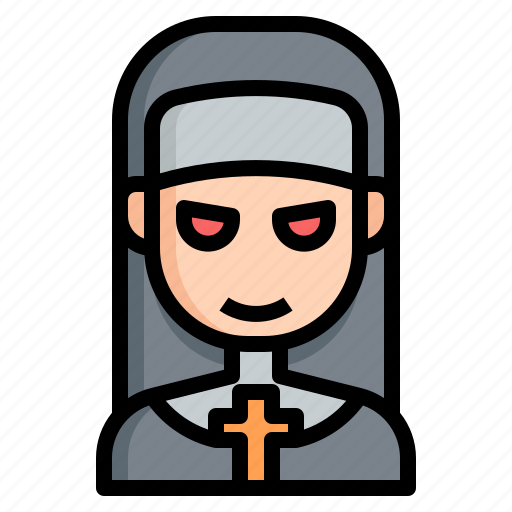 Nun, christian, spooky, terror, scary, halloween, party icon - Download on Iconfinder