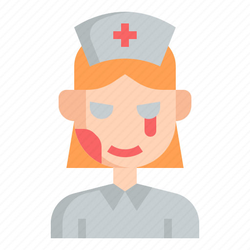 Nurse, spooky, terror, scary, costume, halloween, avatar icon - Download on Iconfinder