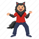 werewolf, costume, party, carnival, people, decoration, halloween