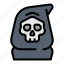 reaper, dead, death, skeleton, halloween, skull, grim 
