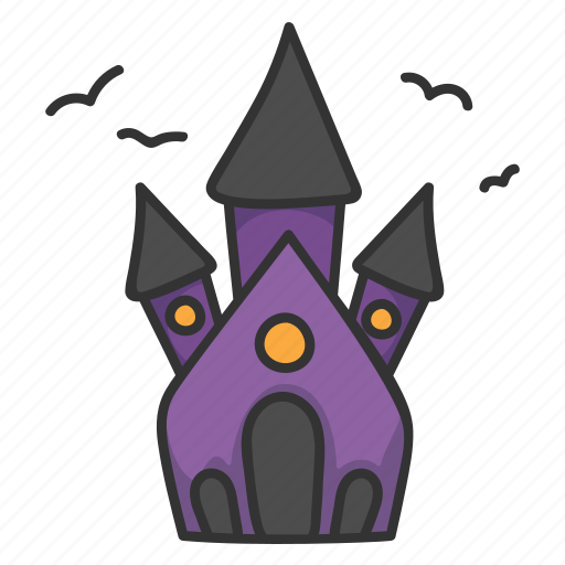 Castle, ghost, halloween, bat, spooky, scary icon - Download on Iconfinder