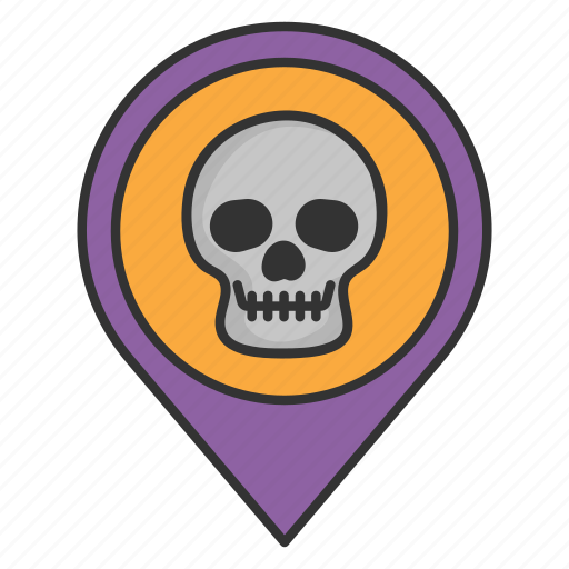 Gps, location, ghost, halloween, skull icon - Download on Iconfinder