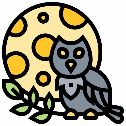 Full, lunar, moon, nighttime, owl icon - Download on Iconfinder