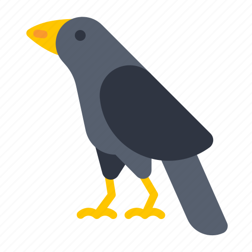 Crow, bird, black, animal, raven, wild, feather icon - Download on Iconfinder