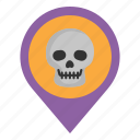 gps, location, ghost, halloween, skull