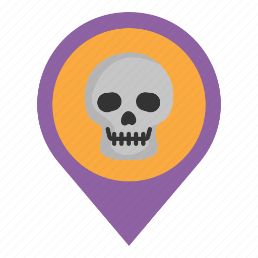 Gps, location, ghost, halloween, skull icon - Download on Iconfinder