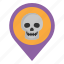 gps, location, ghost, halloween, skull 