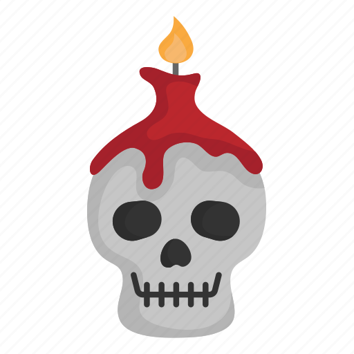 Skull, candle, ghost, halloween, decoration, curse, horror icon - Download on Iconfinder