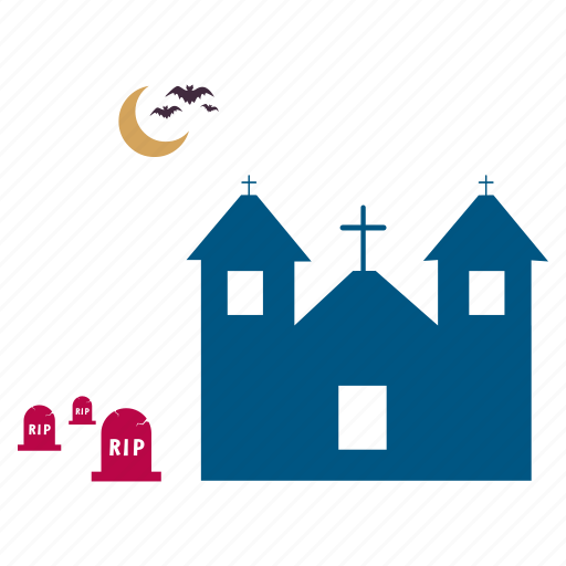 Grave, graveyard, haunted, house, mansion, scary, spooky icon - Download on Iconfinder