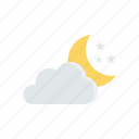 cloud, moon, night, star