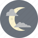 cloud, crescent, moon, night, weather, clouds, sleep