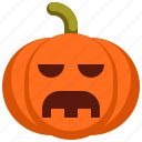 emoji, pumpkin, scary, halloween, bored