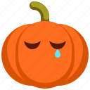 emoji, pumpkin, scary, halloween, cry