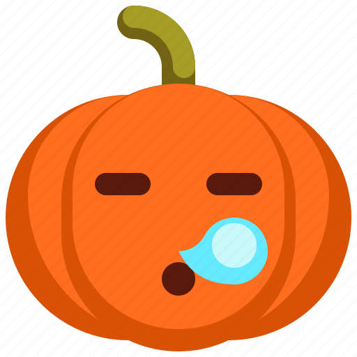 Emoji, pumpkin, scary, halloween, sleep icon - Download on Iconfinder