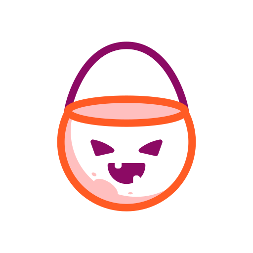 Bucket, candy, dessert, halloween, scary, sweet icon - Free download