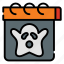 halloween, calander, ghost, time and date, scary, party, event 