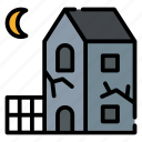 haunted house, halloween, scary, moon, horror, house, building