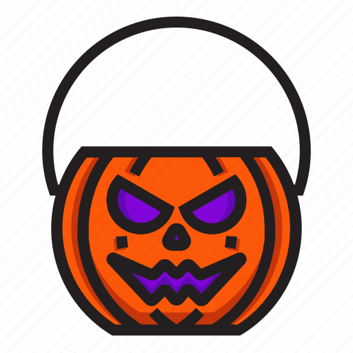 Bucket, halloween, pumpkin icon - Download on Iconfinder