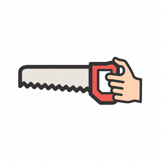 Hand, metal, object, saw, tool, wood, work icon - Download on Iconfinder
