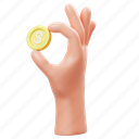 holding, coin, hand, money, payment, gesture, currency, finance, business 