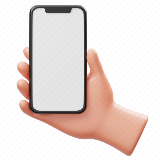 Holding, technology, communication, mobile, device, smartphone, hand 3D illustration - Download on Iconfinder