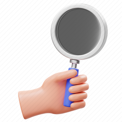 Holding, search, magnifying, magnifying glass, gesture, pose, hand holding 3D illustration - Download on Iconfinder
