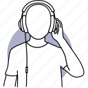 man, listen, earphone, headphone, headset, music, audio