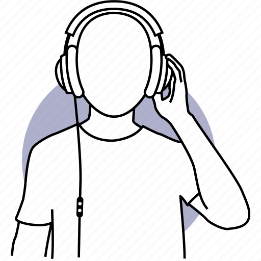 Man, listen, earphone, headphone, headset, music, audio icon - Download on Iconfinder