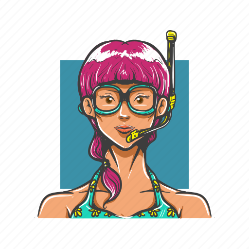 Avatar, avatars, beach, girl, holiday, snorkeling, vacation icon - Download on Iconfinder