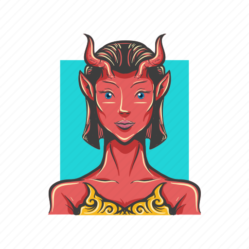 Avatar, avatars, demon, devil, evil, red, woman icon - Download on Iconfinder