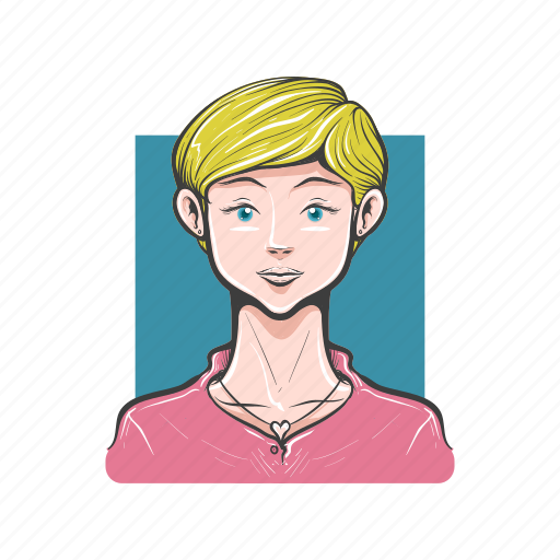 Avatar, avatars, blonde, face, girl, short hair, woman icon - Download on Iconfinder