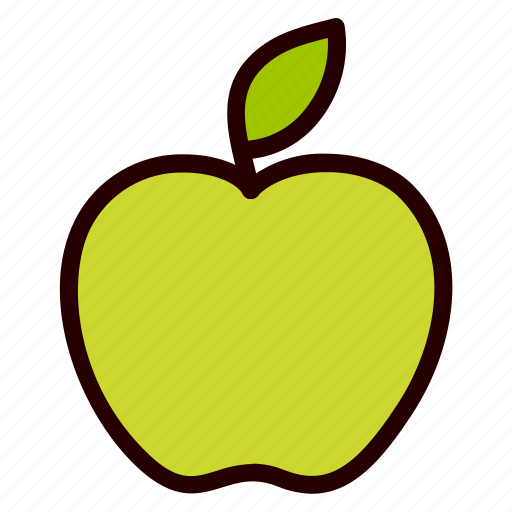 Apple, fruit, food, green, doodle, cartoon, healthy icon - Download on Iconfinder