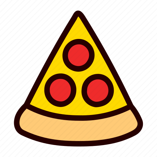 Pizza, slice, fast food, italian, pepperoni, doodle, cartoon icon - Download on Iconfinder