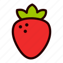 strawberry, berry, fruit, food, doodle, cartoon