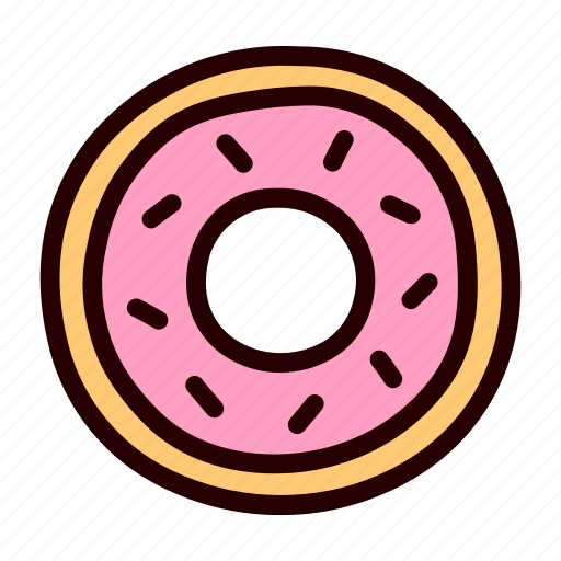 Donut, sweet, dessert, food, sugar, doodle, cartoon icon - Download on Iconfinder