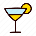 cocktail, drink, alcohol, glass, doodle, cartoon