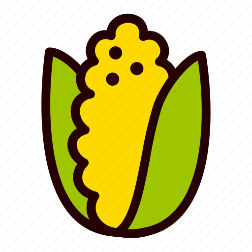 Corn, vegetable, maize, food, doodle, cartoon icon - Download on Iconfinder