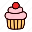 cupcake, dessert, sweet, cake, doodle, cartoon, food 