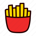 fries, french fries, fast food, food, doodle, cartoon