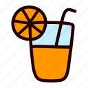 juice, drink, glass, orange, oj, doodle, cartoon