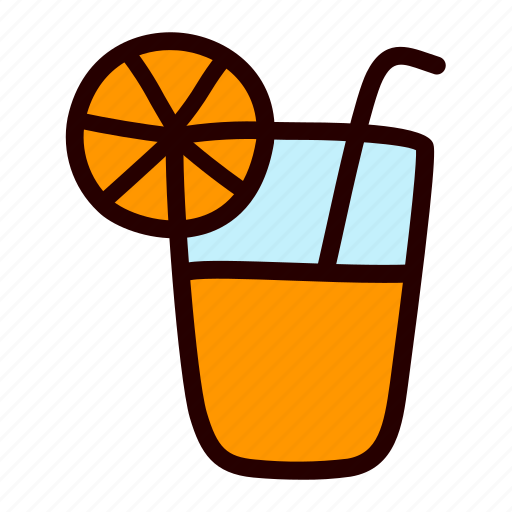 Juice, drink, glass, orange, oj, doodle, cartoon icon - Download on Iconfinder