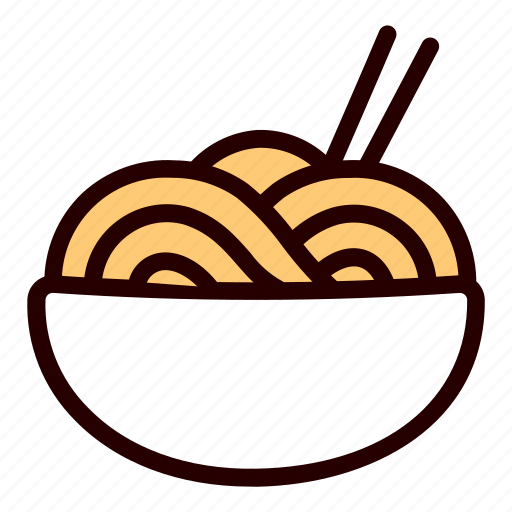 Noodles, bowl, asian, food, chopsticks, restaurant, doodle icon - Download on Iconfinder