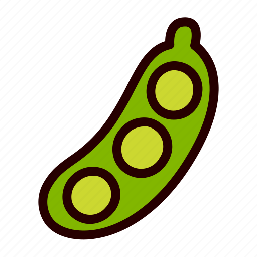 Peas, pea, vegetable, food, cooking, doodle, cartoon icon - Download on Iconfinder