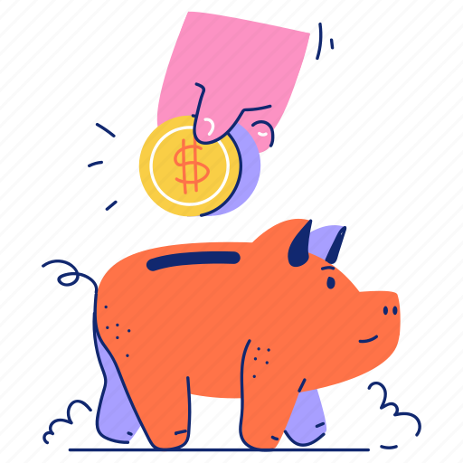Finance, piggy, bank, savings, cash, coin, dollar illustration - Download on Iconfinder
