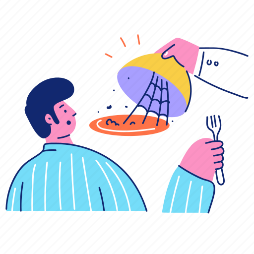 Food, meal, dinner, man, restaurant, empty, hungry illustration - Download on Iconfinder