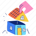 real, estate, home, house, roof, building, hand