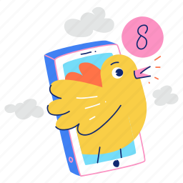 tweet, notification, smartphone, phone, mobile, bird, animal 