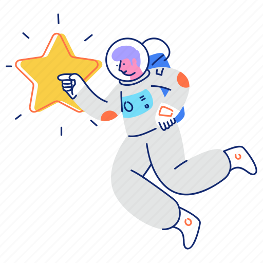 Travel, astronaut, star, reach, for, the, stars illustration - Download on Iconfinder