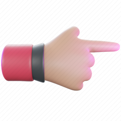 Arm, finger, gesture, hand, point, right, back 3D illustration - Download on Iconfinder
