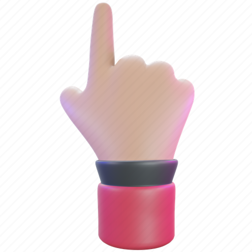 Forefinger, gesture, hand, point, sign, up, back 3D illustration - Download on Iconfinder